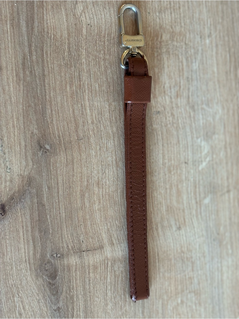 Authentic Louis Vuitton Leather wristlet Key Fob Strap - Brown